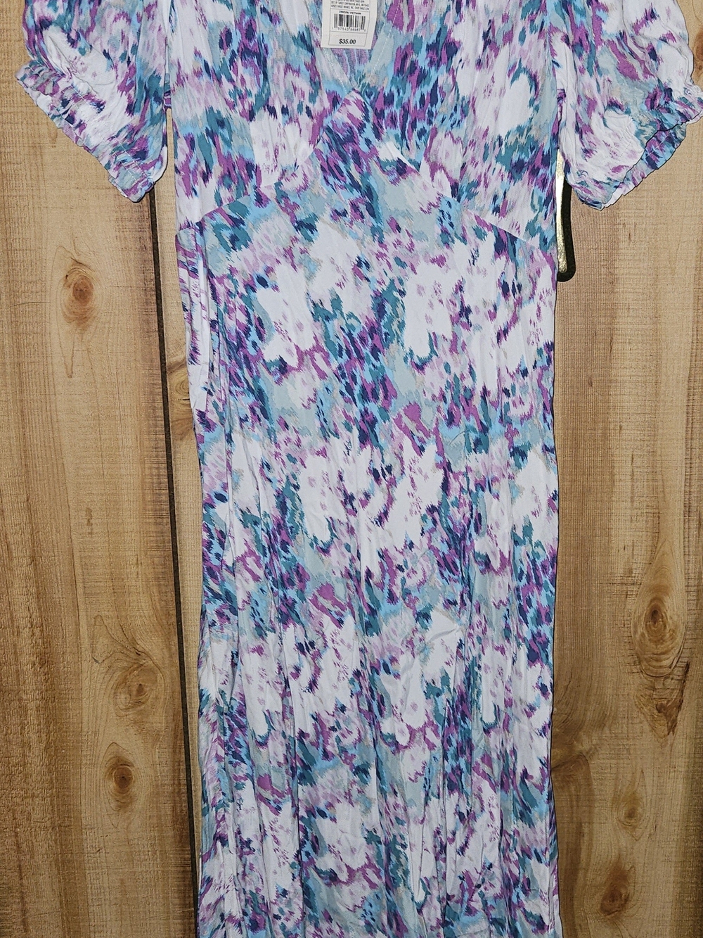 a new day Teal, Purple & White Floral Maxi Dress